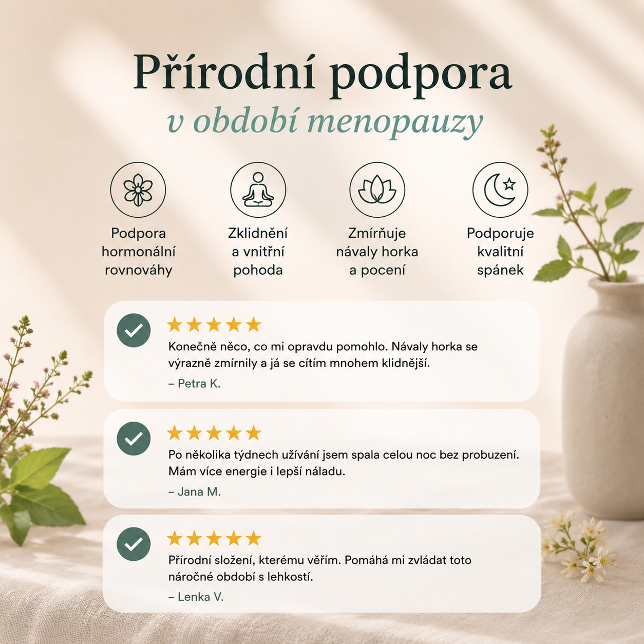Bachovy květy na menopauzu – rovnováha & vnitřní komfort